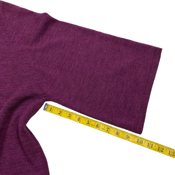 Eileen Fisher Purple Merino Wool Short Sleeve Sweater Turtleneck Lagenlook Sz M - Picture 11 of 11